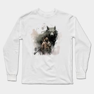 Black Wolf with Me Long Sleeve T-Shirt